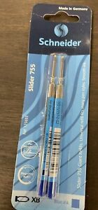 Schneider Slider Refill, 755 XB, 2 pk, Blue Ink, #175693