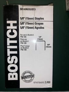 2 Boxes Of 5/8 Bostich Staples, 2490/box, For Bostich P50-10B