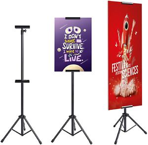 AkTop Heavy Duty Tripod Banner Stand, Adjustable Poster Stand Retractable Height