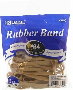 BAZIC 2 Oz./ 56.70g #64 Rubber Bands - Large Trash Can Elastic Band for...