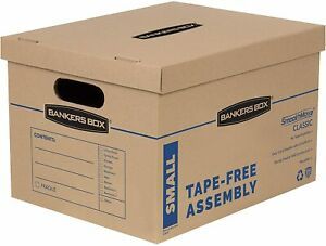 SmoothMove Classic Moving Boxes, Tape-Free Assembly, Easy Carry Handles, Small,