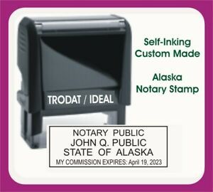 Alaska Notary Public, Trodat / Ideal, Custom, Self Inking Rubber Stamp