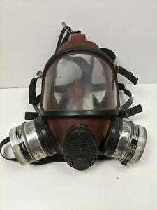 Vintage Full Face Respirator Mask With Dual Cartridges - AO50349