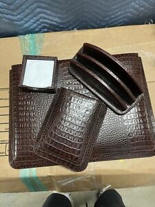 mens leather desk set