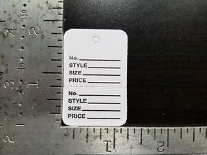 White Garment Tags Perforated 2 Part Unstrung Merchandise Price Coupon Small