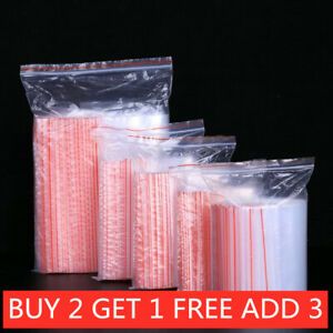 100 Clear Plastic Bags Baggy Baggies Grip Self Seal Resealable Storage PlasticBD