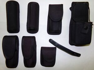 BLACKHAWK (CAGE 0XA57) CORDURA BLACK NYLON LE DUTY GEAR LOT EIGHT (8) PIECES