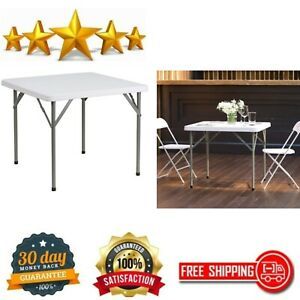 Folding Table Indoor Outdoor Multipurpose Banquet Hall Cafeterias Granite White