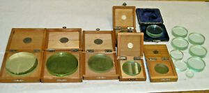 Large Lot (15) Ground Polished Technical Glass Tolerance Discs WW2 Japan