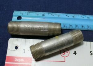 1/2&#034; X 3&#034; 316 SS Pipe Nipple NPT SCH40  Lot of 2 MORE SIZES AVAILABLE MAKE OFFER