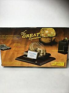 Antique Globe With Business Card Holder Wood Base Great Gift New In Box