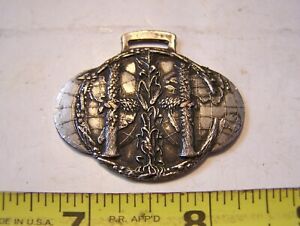 Original 1910&#039;s INTERNATIONAL HARVESTER Double Globe Watch Fob FAMOUS Engine WOW