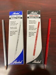 Markal 96105 Red-Riter / 96101 Silver-Streak Welder Pencils - 12 each