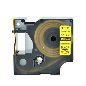 1PK Heat-Shrink Tube Black on Yellow 1805444 for DYMO Rhino 5200 6000 24mmx1.5m