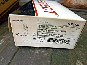 Box of 100 Ivory 3 way toggle switches Hubbell RS315I