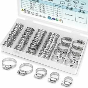 TICONN 40PCS Hose Clamp Set - 1/4&#039;&#039;–1-1/8&#039;&#039; 304 Stainless Steel Worm Gear Hose C