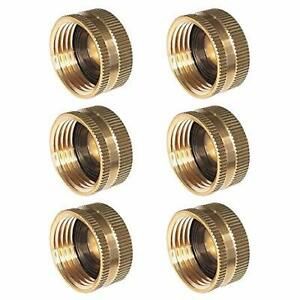 Garden Hose Cap with Washer Brass Hose End Garden Hose Connector Brass 6 PCS
