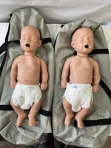 LOT OF 2 SIMULAIDS SANI-BABY TRAINING CPR NURSING EMT W / Bags