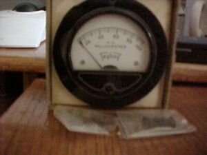 Triplett 3 1/2 &#034; panel meter reading current 0-100 mAac TESTED
