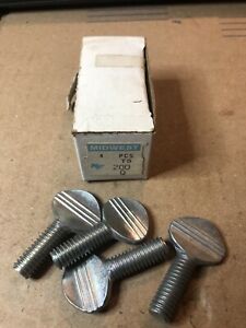 4 pcs. Midwest Fastener Corp. Thumb Screws  3/8 - 16 X 1” NOS !