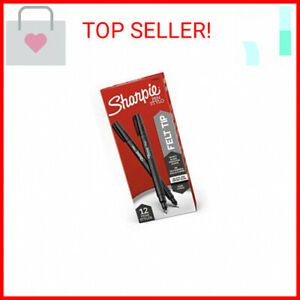 Sharpie Felt Tip Pens, Fine Point, Black, 12 Count