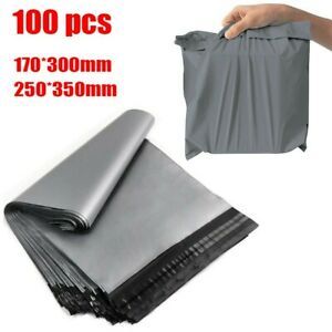 100pcs STRONG LARGE GREY MAILING BAGS  PLASTIC BAGS  COURIER SELF SEAL