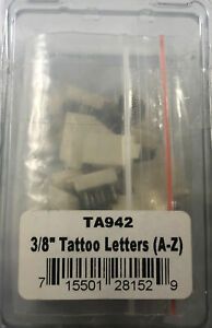 Animal Tattoo Digits Set 3/8&#034; TA942 Complete Letter Set A-Z Metal w/Plastic NEW