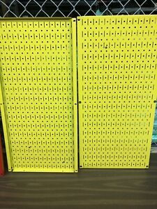 2 WALL CONTROL Yellow Metal Wall Pegboard Organizer Shelf Display Tools 32” X 16
