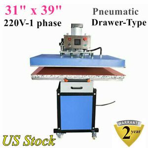 US Qomolangma Large Format Heat Press Machine 31&#034; x 39&#034; Pneumatic Drawer-Type