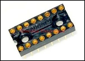 5 PC Augat IC Socket 16 Pin DIL  Gold Plated Machined Leads NEW Ref # 786567674