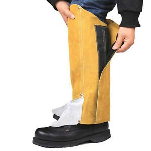 Resistant Adjustable Leather Welding Spats Welder Leggings Durable