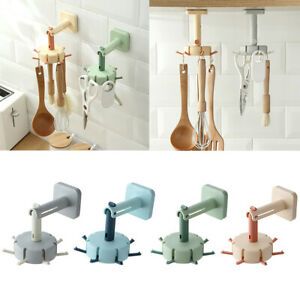 Wall Mounted Storage Hook Self  PP Multifunctional 360 Degree Rotation