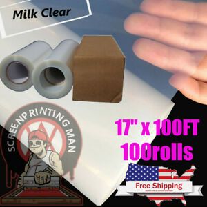 100Rolls 17&#034;x100FT Waterproof Inkjet Milky Transparency Film for Screen Printing