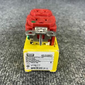 Hubbell HBL8300RED 20 AMP 125V Hospital Grade Duplex Outlet Red W/ Ground Wire