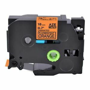 1PK Fits Brother P-Touch TZ-B41 TZe-B41 Black on Fluo Orange Label Tape 0.7&#034;