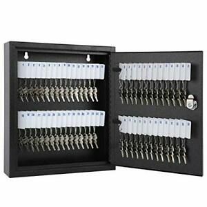 Key Storage Lock Box with Key,Locking Key Cabinet,Key Management 60 Keys Black