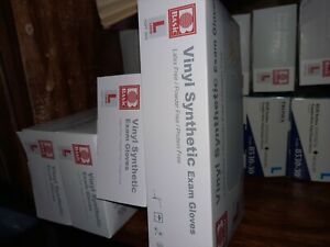 Vinyl Synthetic Exam Gloves, powder free, 100 per box .16 boxes to sell. 