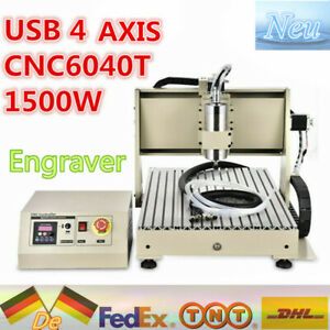 USB Desktop CNC Router 4 Axis 6040 1500W VFD Engraving Engraver Milling Machine