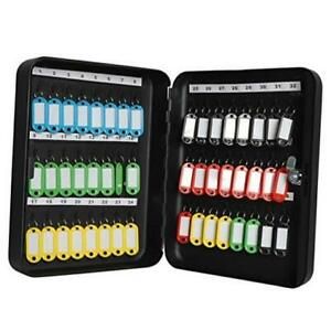 Key Lock Box Wall Mount Large 48 Hooks 48 Hooks Black Matt With Key Lock