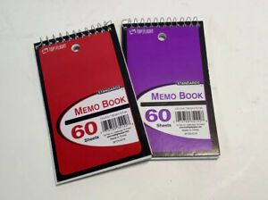 2 Memo Books Mini Pads Writing Pades 3”x5” Spiral Note Taking Top Flight