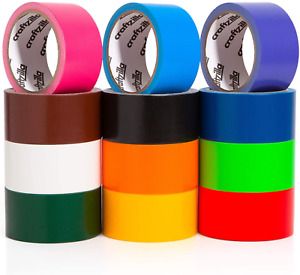 Craftzilla Rainbow Colored Duct Tape — 12 Bright Colors — 10 Yards x 2 Inch — No