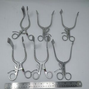 Lot of 6 Codman and Mueller Adson Williams Weitlaner Surgical Retractors