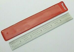 Starrett 6&#034; 6in Scale Rule 604RE Sleeve Tempered Steel Rigid USA Machinist 4R