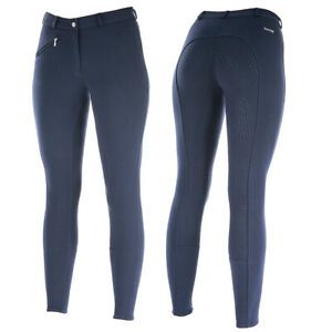 C-B-36 36&#034; Horze Womens Active Silicone Grip Full Seat Breeches Peacoat Dark Blu