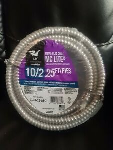 10/2 x 25 ft. Solid MC Lite Cable
