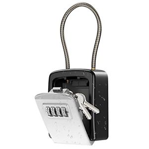 KeeKit Key Lock Box, Safe Lock Box for Keys with Removable Chain, Resettable Key