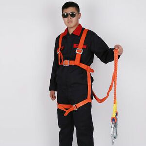 Full Body Safety Harness Tool Fall Protection Waist Belt with 2m Lanyards,