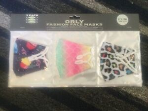 Child Kid Youth Fashion Face Mask Orly 3 pack pink