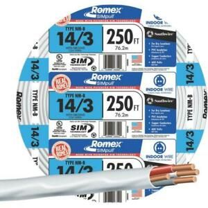 14/3 AWG Sheathed Cable Romex Cerromax Blue 250’