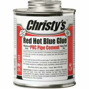 Christy&#039;s 16 Oz. Low VOC Red Hot Blue Glue PVC Cement 505198 Pack of 10
